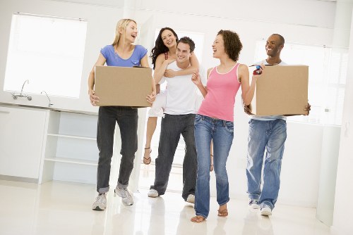 Removal team beginning a careful move in Ilford