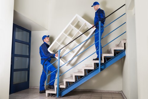 Team member wearing PPE during a moving job