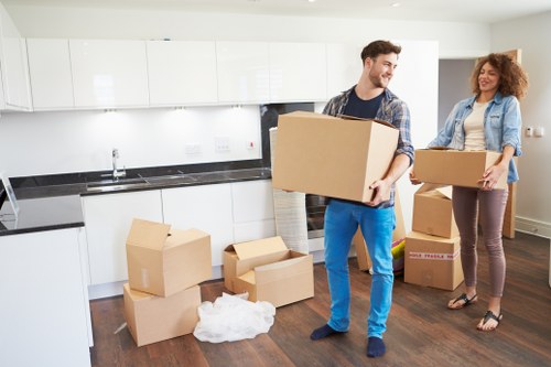 Careful furniture handling during a local house removal in Ilford