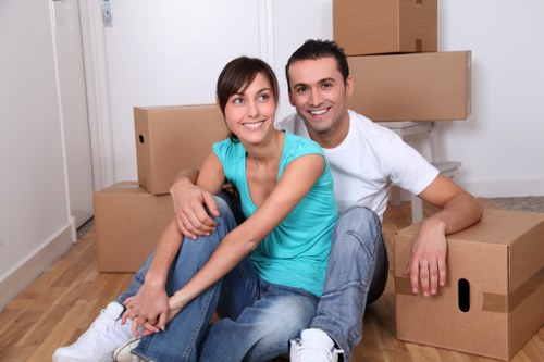 Packed household items ready for local removals in Ilford