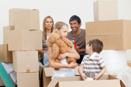 Packing and organizing belongings for a relocation in Ilford